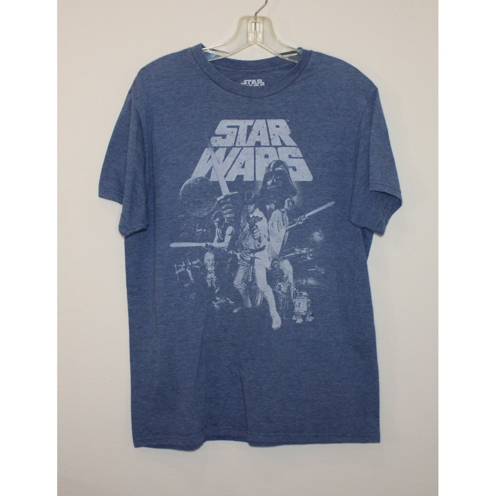 Star Wars Med heather blue graphic t-shirt Mad Engine original cast short sleeve